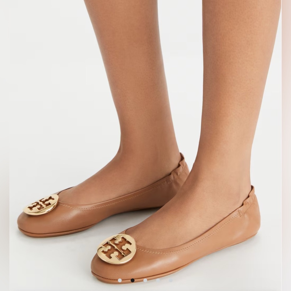 Tory Burch Minnie travel tan classic flats